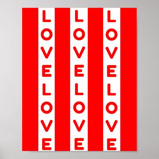 Liefde tekst rood en wit poster (Voorkant)
