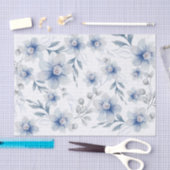 Liefde tekst stoffige blauwe waterverf bloem tissuepapier (Craft)