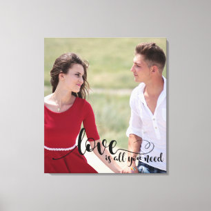 Liefde Tekstbedekking Creëer uw eigen foto Canvas Afdruk