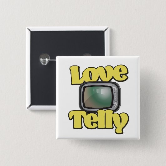 Liefde Televisie Vierkante Button 5,1 Cm (Voorkant /achterkant)