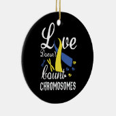 Liefde telt geen chromosomen neer syndroom keramisch ornament (Rechts)