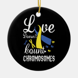 Liefde telt geen chromosomen neer syndroom keramisch ornament