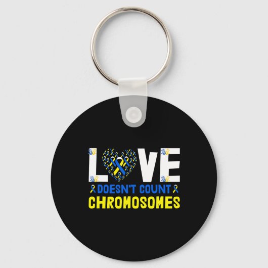 Liefde telt geen chromosomen neer syndroom sleutelhanger (Voorkant)