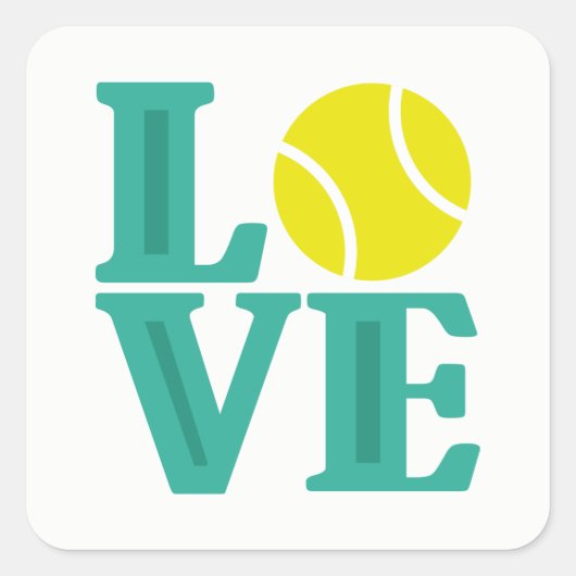 Liefde tennis sport woord kunst leuke sticker (Voorkant)