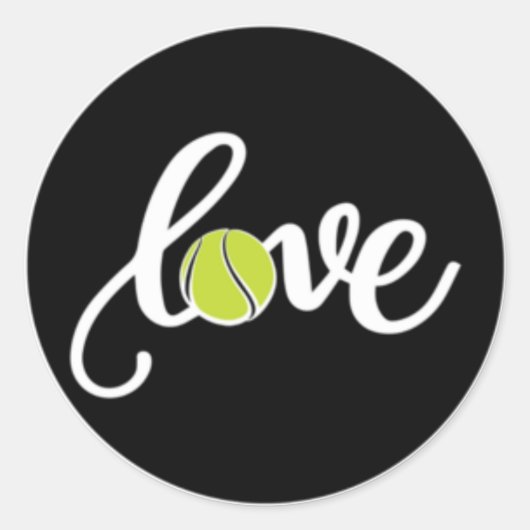 Liefde Tennis Sticker Tennisbal (Voorkant)