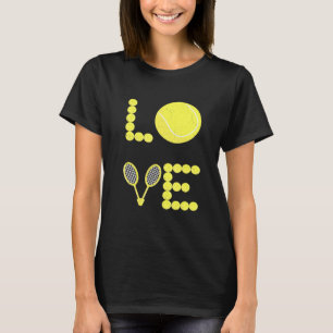 Liefde Tennis Voor Vrouwen Mannen Sport Racket Bal T-shirt