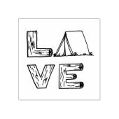 Liefde Tent Camping Hout Hand belettering Rubberstempel (Afrduk)