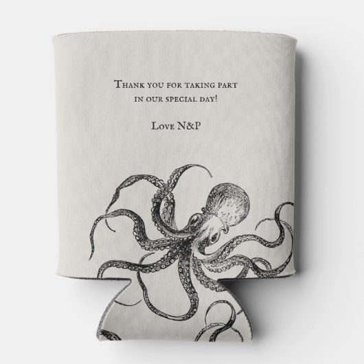 Liefde Tentacles | Octopus Thed Beach Tan Blikjeskoeler (Achterkant)