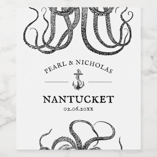 Liefde Tentacles | Octopus Théleus Wijn Etiket (Enkel label)