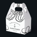 Liefde Tentacles | "Octopus Therebeach"-box Bedankdoosjes<br><div class="desc">Een unieke zwart-wit diepe zee octopus-thema gunst box op maat van uw bruiloft gast of een ander formaat evenement dat u hebt met een nautische of strand thema. Het beschikt over jouw naam en info in het centrum met een -stijl anker ertussen. Omringend zijn octopus tentakels die liefde voor een...</div>