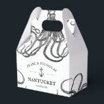 Liefde Tentacles | "Octopus Therebeach"-box Bedankdoosjes<br><div class="desc">Een unieke zwart-wit diepe zee octopus-thema gunst box op maat van uw bruiloft gast of een ander formaat evenement dat u hebt met een nautische of strand thema. Het beschikt over jouw naam en info in het centrum met een -stijl anker ertussen. Omringend zijn octopus tentakels die liefde voor een...</div>
