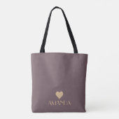 Liefde Terrazzo Marmer met Gouden Hart Aangepaste  Tote Bag (Achterkant)