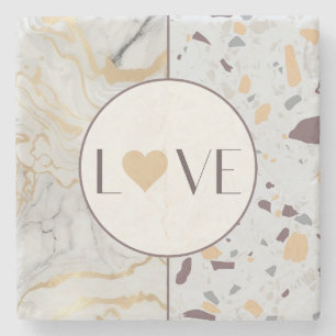 Liefde Terrazzo Marmeren Stenen Onderzetter met Go