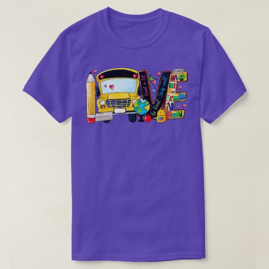 Liefde terug naar schoolbus chauffeur eerste dag s t-shirt (Design voorkant)