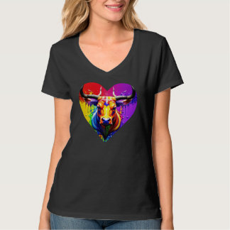 Liefde Texas Longhorn Splash_Art_Bull T-shirt