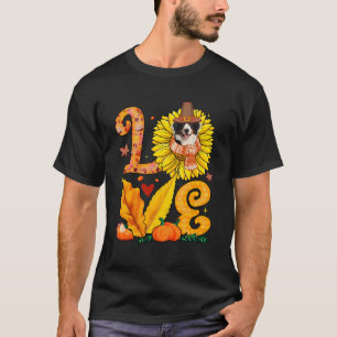 Liefde Thanksgiving Bernese Berg Zonnebloem Pomp T-shirt