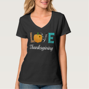 Liefde Thanksgiving Pompoen Western Leopard Koeien T-shirt