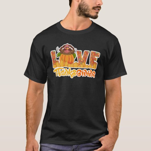 Liefde Thanksgiving Turkije Funny Thanksgiving Tur T-shirt (Voorkant)