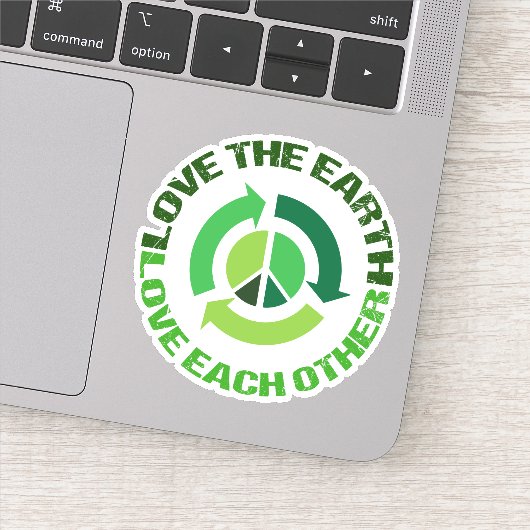 Liefde the Earth Green Environmental Activist Sticker (Detail)