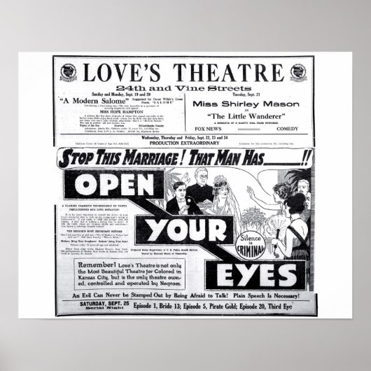 Liefde theater 1920  film en poster (Voorkant)