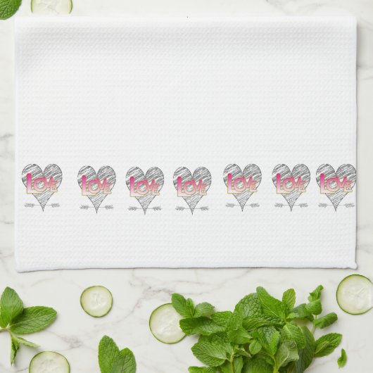 liefde theedoek (Gevouwen)