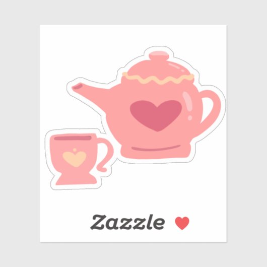Liefde Theepot & Cup Sticker (Vel)