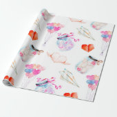 Liefde thema Valentijn waterverf Cadeaupapier (Uitgerold)