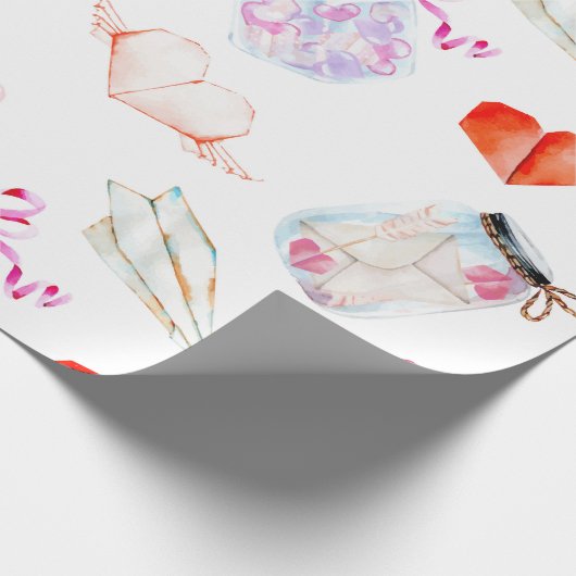 Liefde thema Valentijn waterverf Cadeaupapier (Hoek)