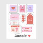 Liefde Tickets met roze typografie Sticker (Vel)