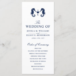 Liefde Tide Seahorse Thmed Monogram Programmakaart