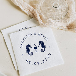 Liefde Tide Seahorse Thmed Monogram Servet