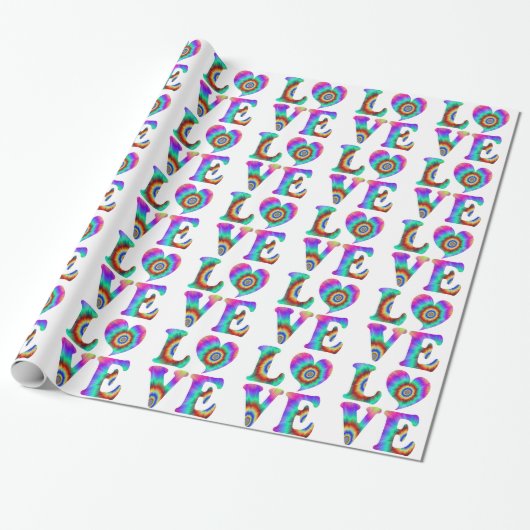 Liefde Tie Dye Inpakpapier (Uitgerold)