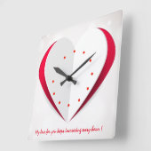 Liefde tijd voor het boeken van het hart Vorm wand Vierkante Klok (Hoek)