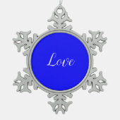 Liefde Tin Sneeuwvlok Ornament (Voorkant)