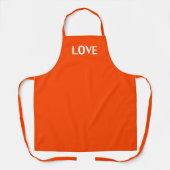 Liefde, tomatenrood lava wit schort (Voorkant)
