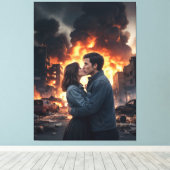 Liefde tonen paar canvas afdruk (Insitu (Houten vloer))