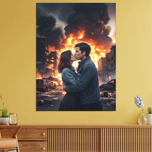 Liefde tonen paar canvas afdruk (Insitu (Woonkamer))