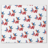 Liefde, Tortelduifjes, Waterverf Vogels die papier (Vlak)