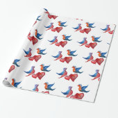 Liefde, Tortelduifjes, Waterverf Vogels die papier (Uitgerold)