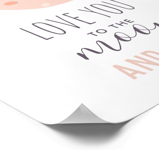 Liefde tot aan de maan en terug. Kleine meid. Kind Poster (Hoek)