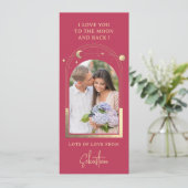 Liefde tot aan de maan Foto Celestiale Magengta Go Feestdagenkaart (Staand voorkant)