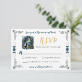 Liefde tot aan de Maan Hemelse Trouw RSVP Kaart (Staand voorkant)