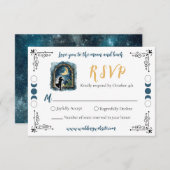 Liefde tot aan de Maan Hemelse Trouw RSVP Kaart (Voorkant / Achterkant)