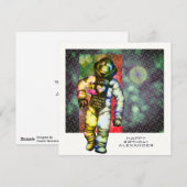 Liefde tot de Maan Astronaut Cool Gelukkige Verjaa Feestdagenkaart (Voorkant / Achterkant)