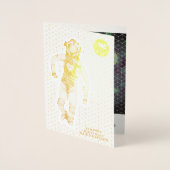 Liefde tot de Maan Astronaut Tekening Cool Ruimte Folie Kaarten (Voorkant)