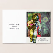 Liefde tot de Maan Astronaut Tekening Cool Ruimte Folie Kaarten (Binnen)