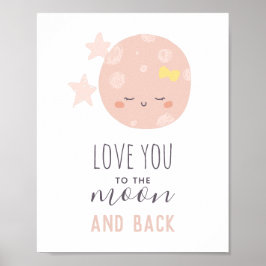 Liefde tot de maan en terug. Baby meisje. Slaapkam Poster