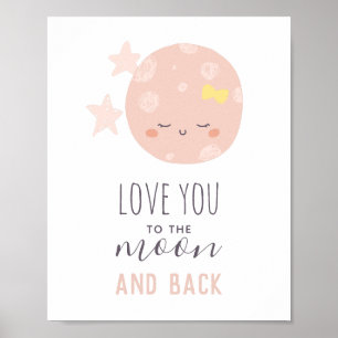 Liefde tot de maan en terug. Baby meisje. Slaapkam Poster