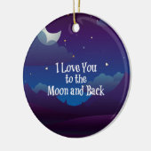 Liefde tot de Maan en terug, Blauw Indigo Keramisch Ornament (Links)