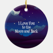 Liefde tot de Maan en terug, Blauw Indigo Keramisch Ornament (Achterkant)